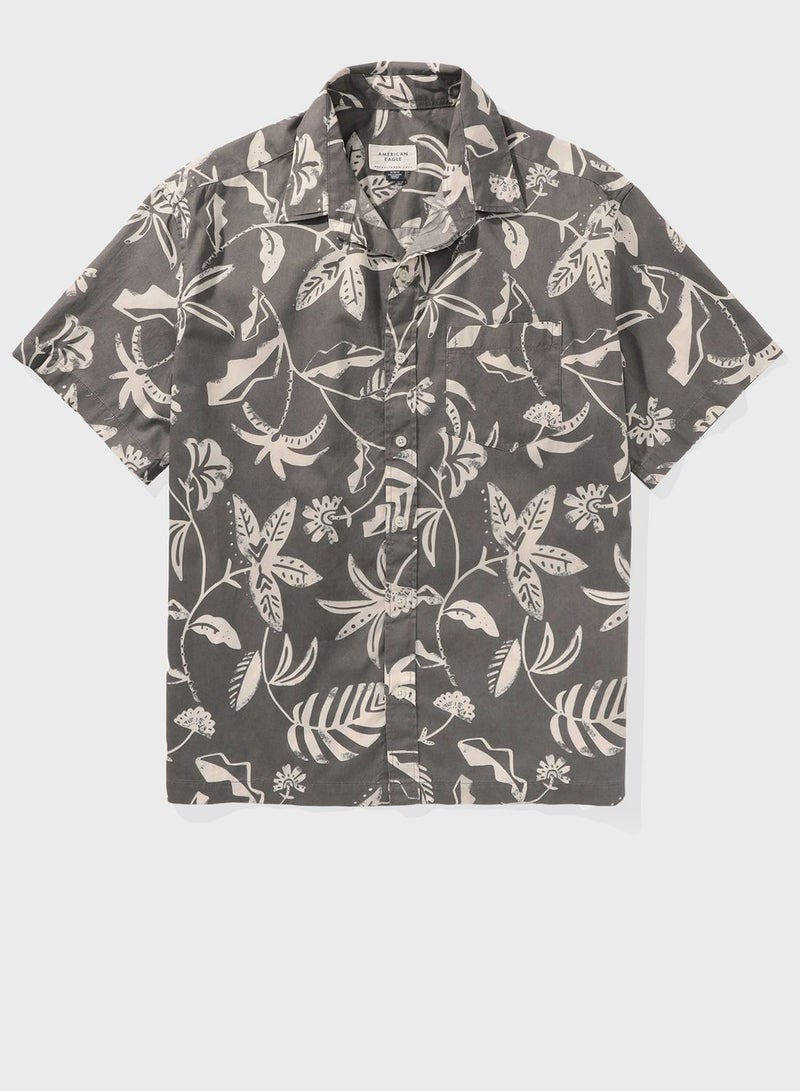 Floral Print Regular Fit Print Poolside Shirt