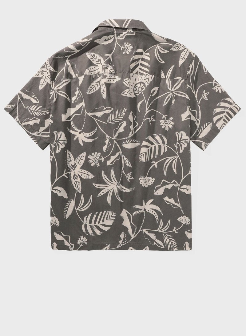 Floral Print Regular Fit Print Poolside Shirt