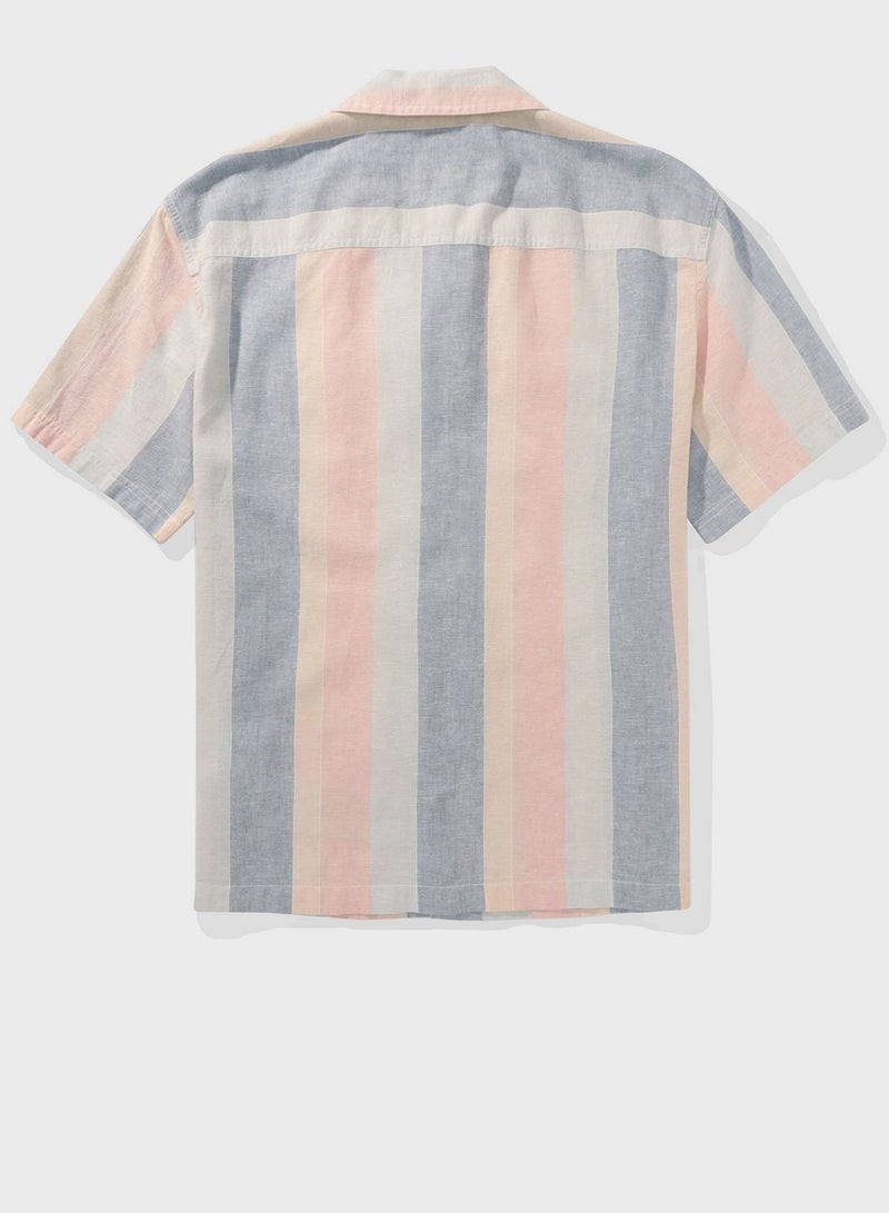 Stripe Detailed Regular Fit Poolside Shirt