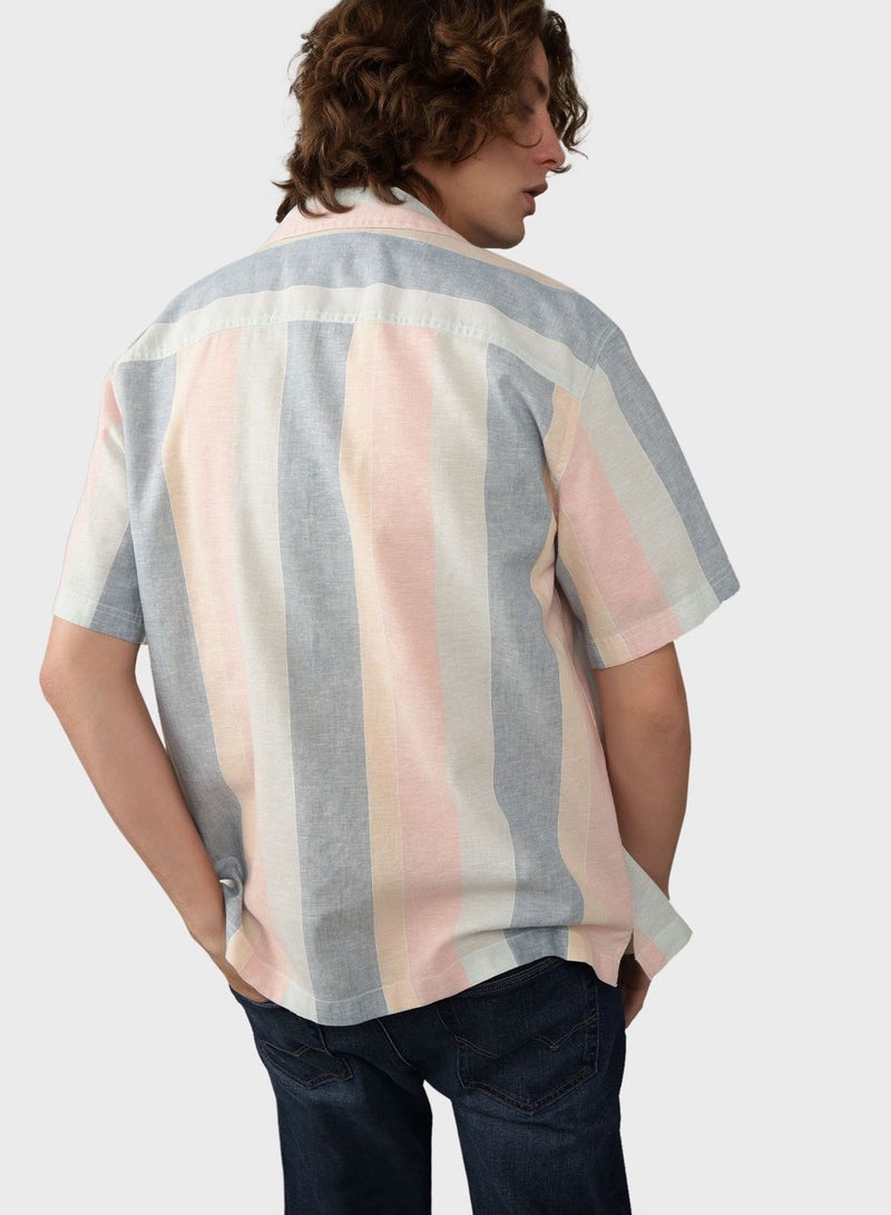 Stripe Detailed Regular Fit Poolside Shirt