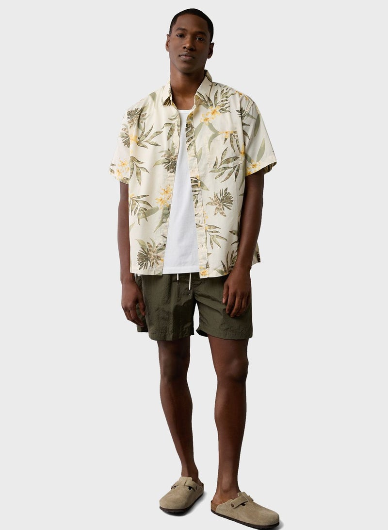 Tropical Print Regular Fit Poolside Shirt