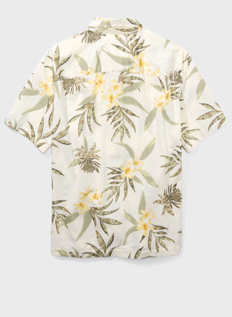 Tropical Print Regular Fit Poolside Shirt