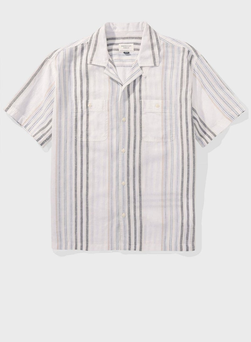 Stripe Detailed Regular Fit Poolside Shirt