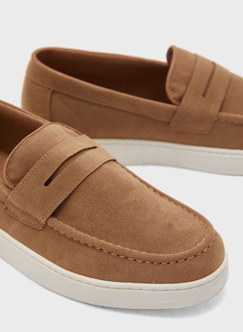 Faux Suede Casual Slip Ons