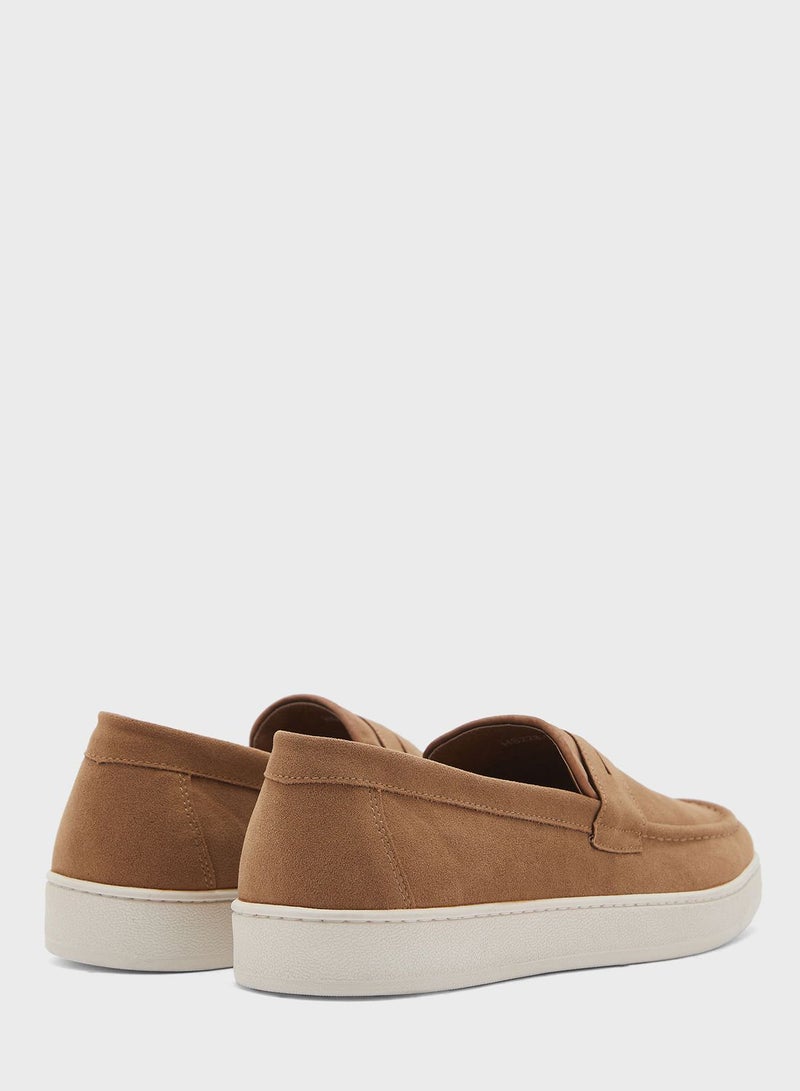 Faux Suede Casual Slip Ons