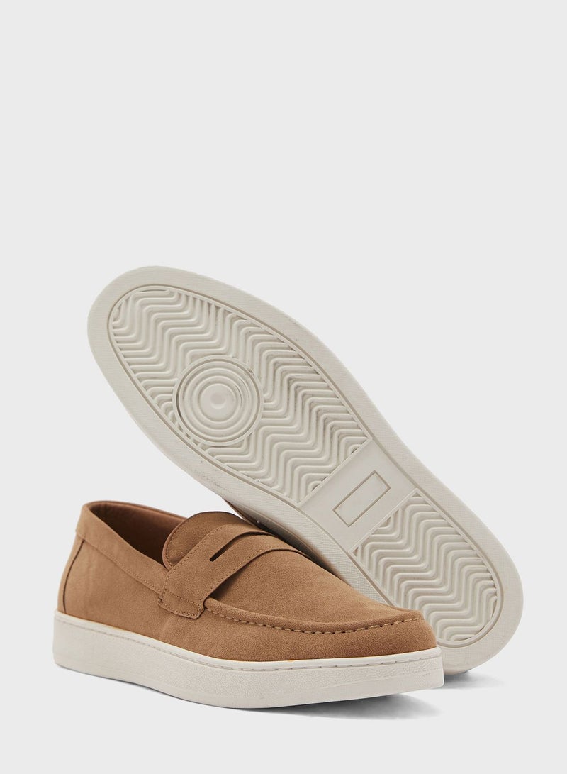 Faux Suede Casual Slip Ons