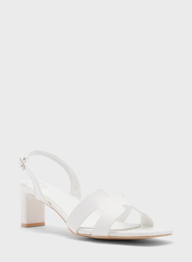 Block Heel Sling Back Sandal