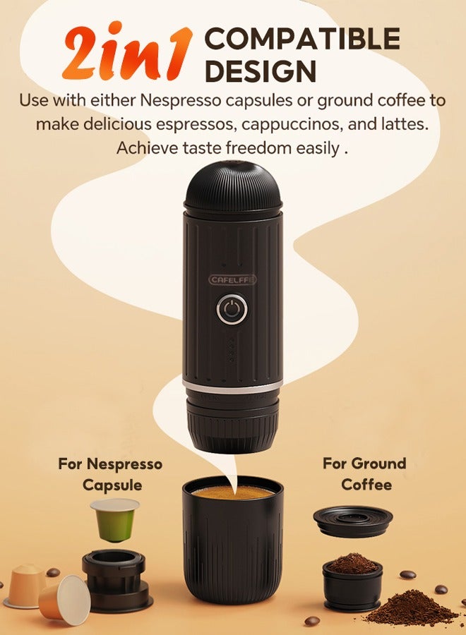 Portable Espresso Machine 19Bar Coffee Machine Hot Cold Coffee Maker Compatible With Nespresso Capsule Ground Coffee For Car Traval Camping Coffeeware