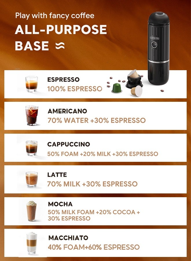 Portable Espresso Machine 19Bar Coffee Machine Hot Cold Coffee Maker Compatible With Nespresso Capsule Ground Coffee For Car Traval Camping Coffeeware