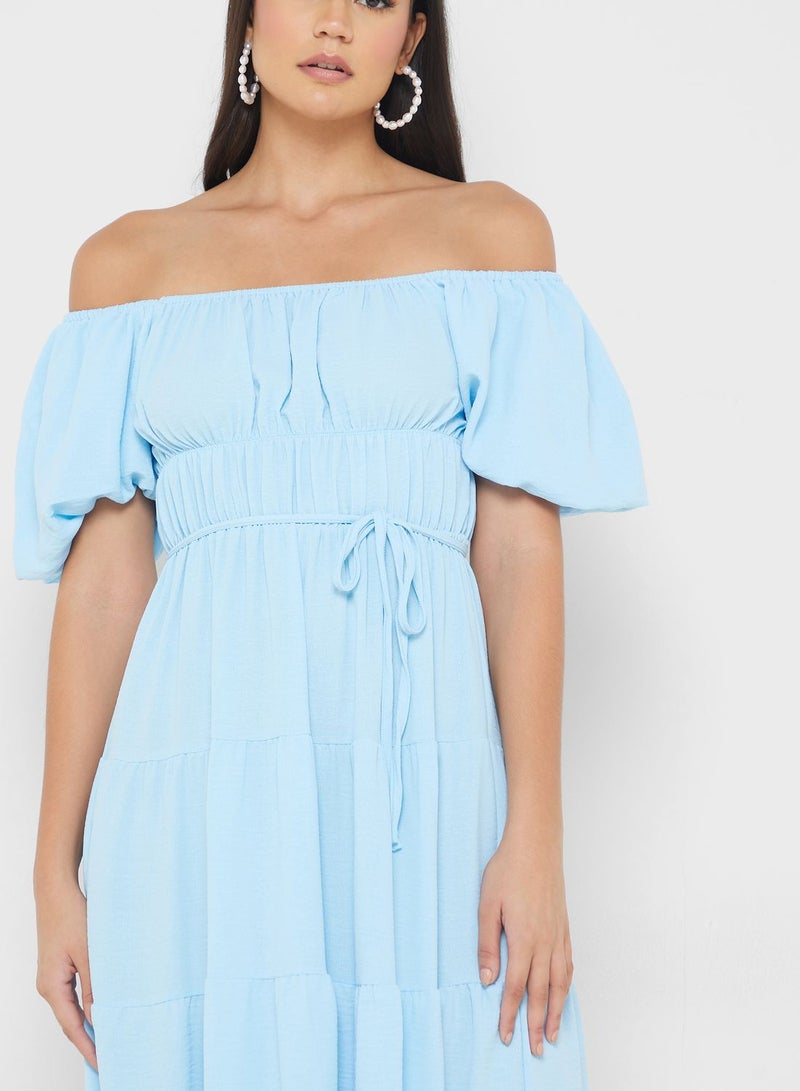 Off Shoulder Tiered Dress