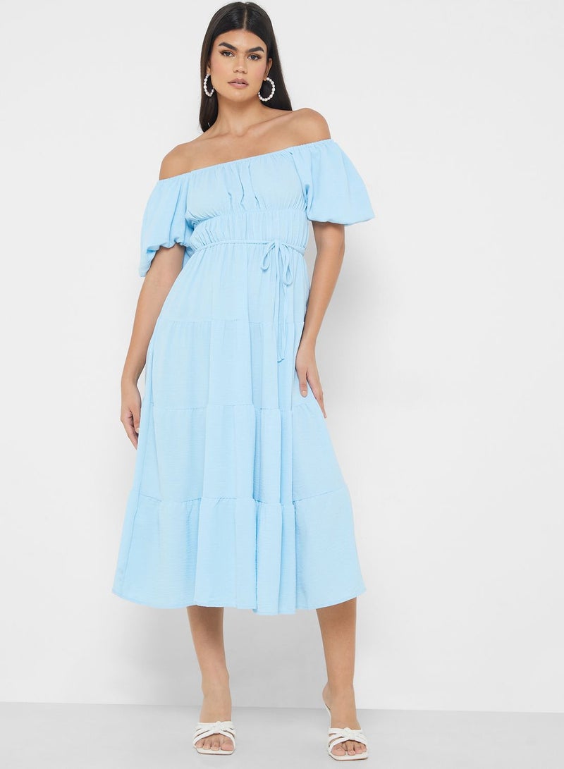 Off Shoulder Tiered Dress