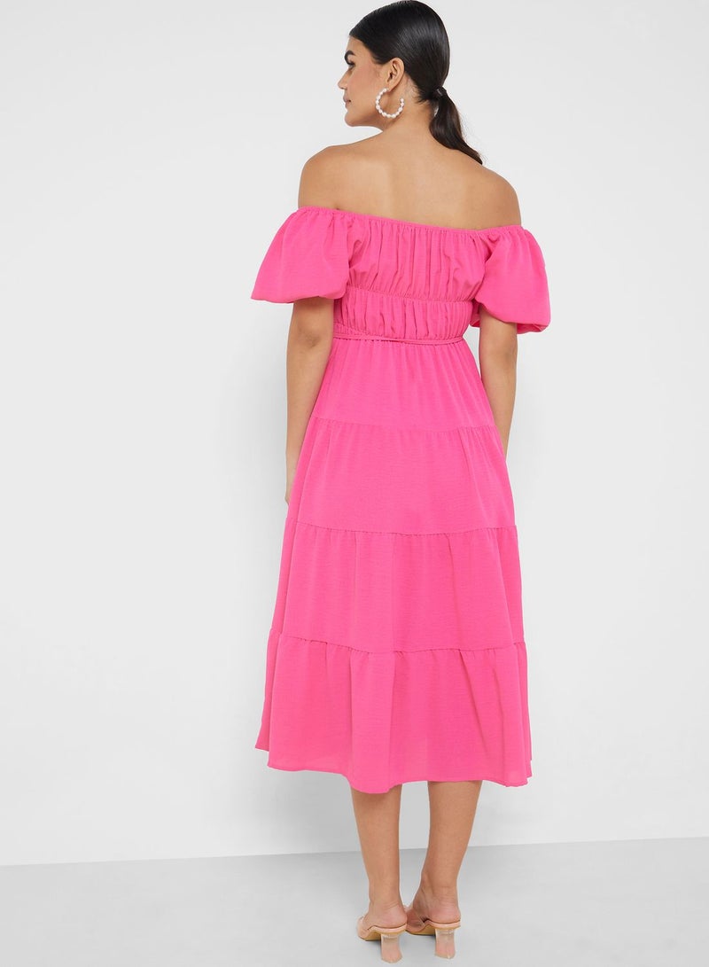 Off Shoulder Tiered Dress