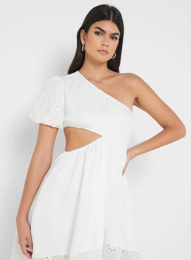 One Shoulder Dress With Cutout Detail