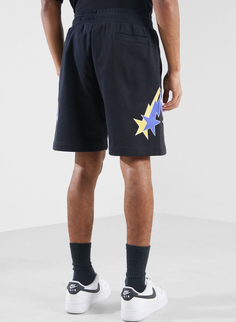 Starry Lightning Printed Casual Shorts
