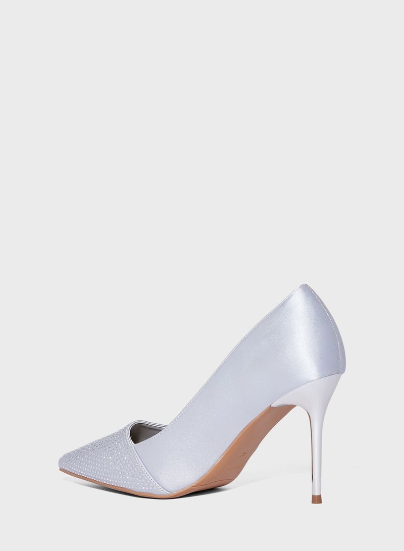 High Heel Glitter Pointed Pump