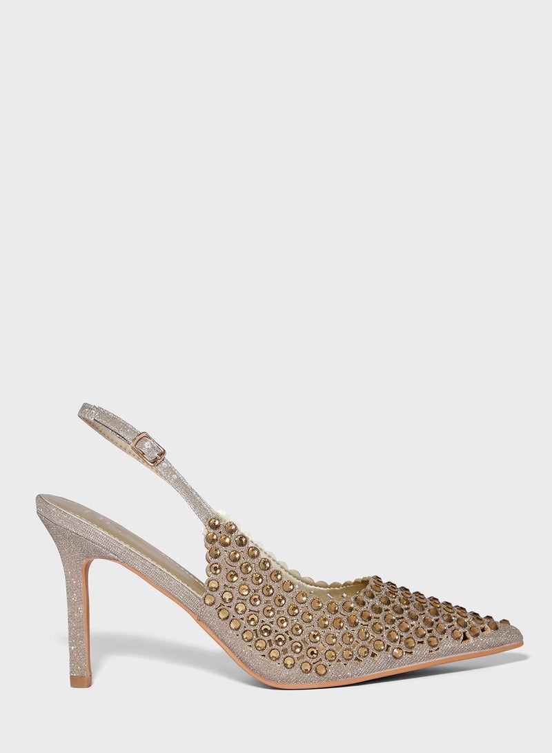Jewelled Pointed Pumps