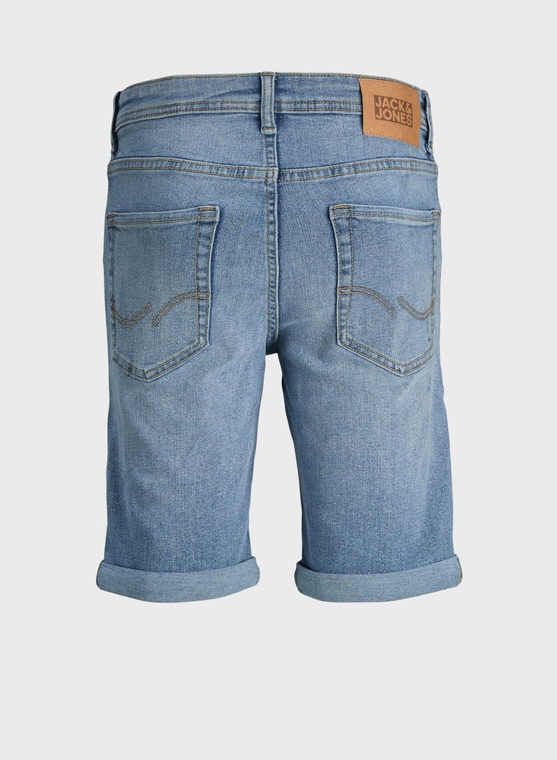 Youth Mid Wash Denim Shorts