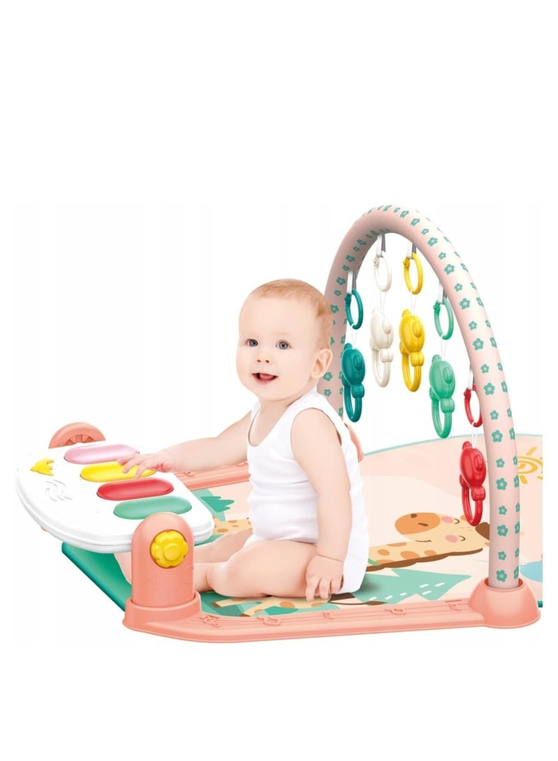 Baybee Owl Piano Baby Play Gym Mat for Babies, Activity Playgym for Baby with 5 Hanging Toys & Rotatable Piano | Baby Bedding Set Crawling mats for floor | Baby Play Gym Mat for Babies 0 to 12 Months