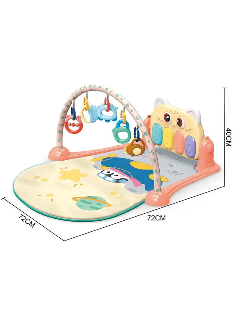 Baybee Owl Piano Baby Play Gym Mat for Babies, Activity Playgym for Baby with 5 Hanging Toys & Rotatable Piano | Baby Bedding Set Crawling mats for floor | Baby Play Gym Mat for Babies 0 to 12 Months