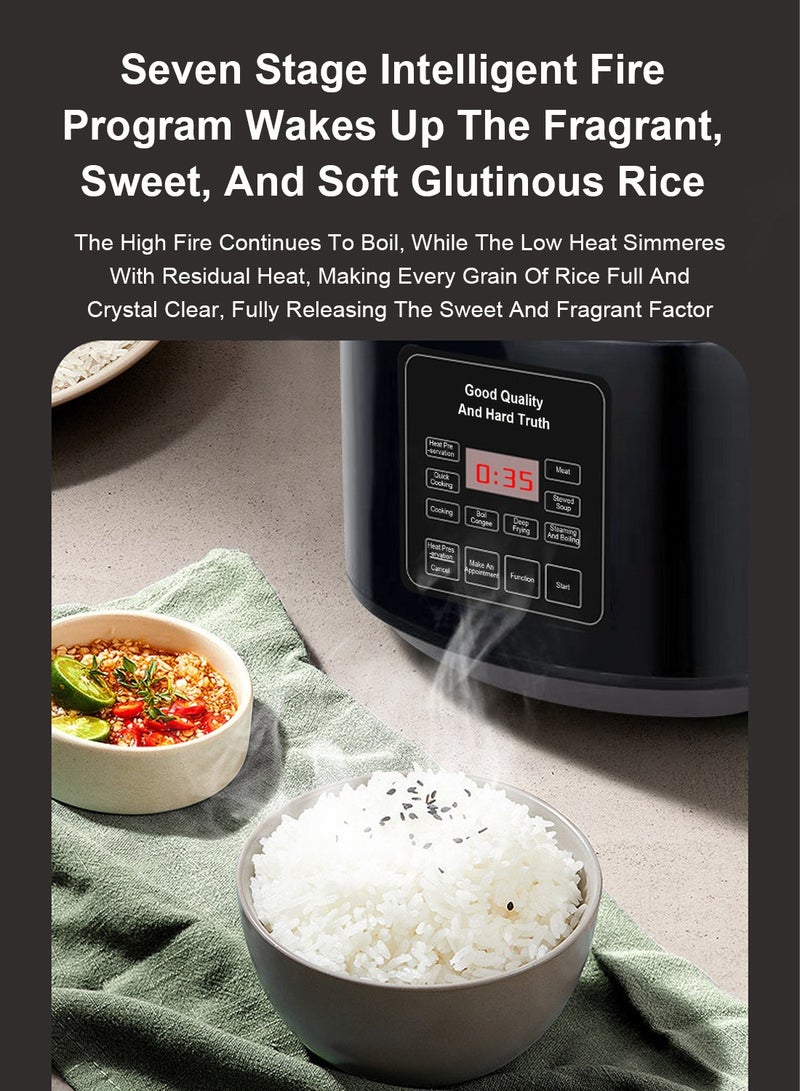 5 Liters - Electric Rice Cooker, 8 In 1 Instant Programmable, 700 Watts, 12 Smart Programs TK-108 Black