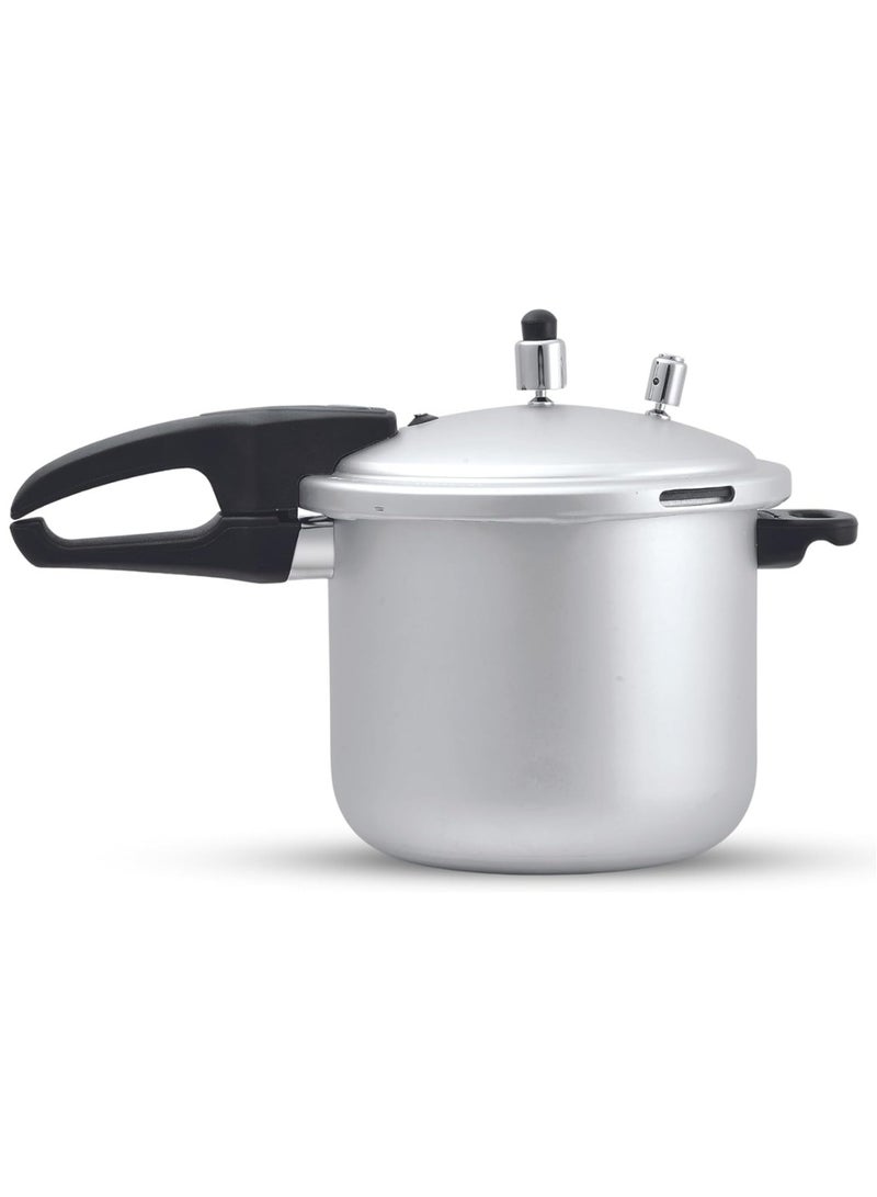 9Liters Kitchen King Feast Pressure Cooker, 4 Point Safety System, Smart Cooking Technology, Promotes Healthy Cooking, PFOA Free, Energy Saving Meals for Professionals & Home Use, 9 Liters Silver