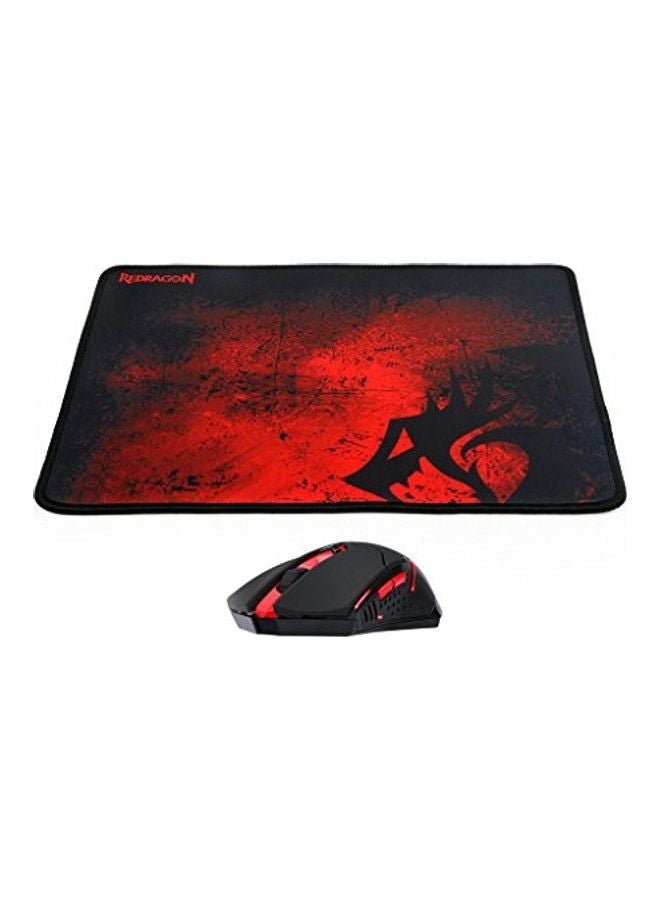 Redragon M601-WL-BA Wireless Gaming Mouse and Mouse Pad Combo With LED Backlit And Large Mouse Pad For Windows PC Gamer