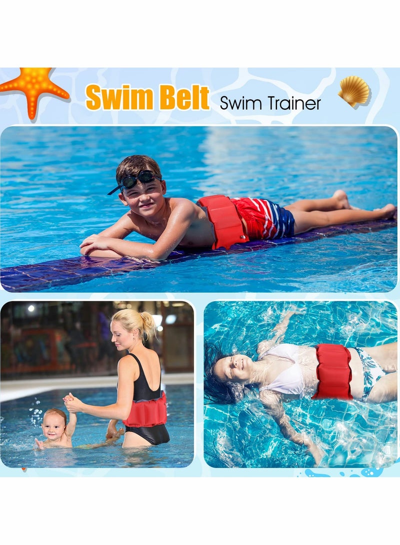 Inflatable Swim Belt Pool Flotation Belt Portable Waist Floatation Belt for Adults Adjustable Floating Belt Swimming Training Aid Waist Belt with Buckle and Rope for Swimming Beginner