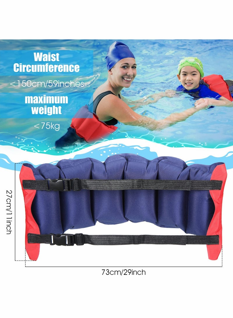 Inflatable Swim Belt Pool Flotation Belt Portable Waist Floatation Belt for Adults Adjustable Floating Belt Swimming Training Aid Waist Belt with Buckle and Rope for Swimming Beginner