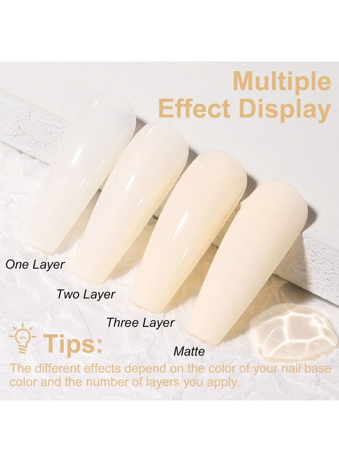 White Gel Polish Beige White Jelly Gel Nail Polish Translucent Soak Off U V Gel Polish Rice White Nail Polish Gel For Nail Art Manicure Diy At Home 0.51 Fl Oz /Gb47