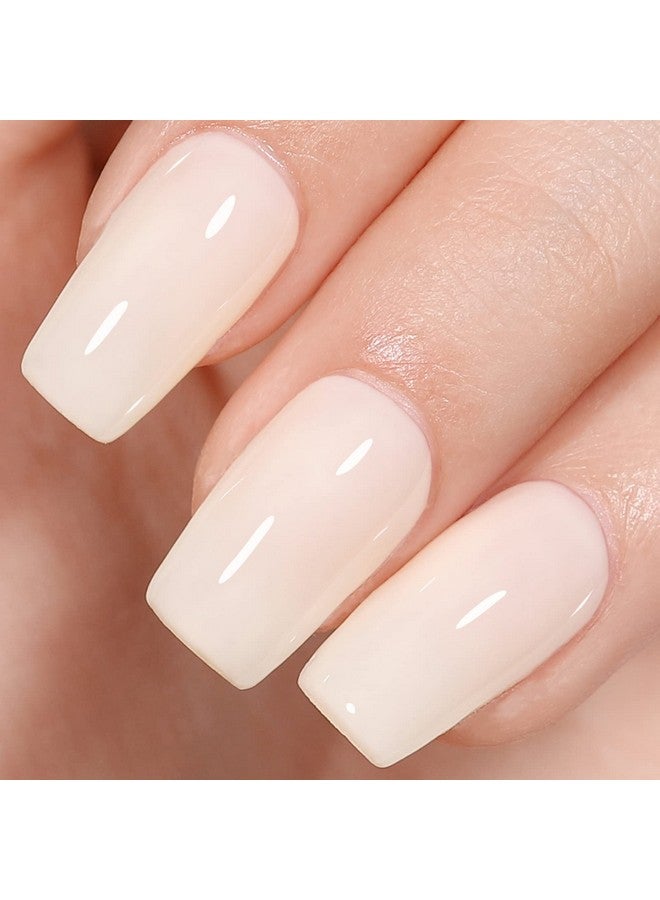 White Gel Polish Beige White Jelly Gel Nail Polish Translucent Soak Off U V Gel Polish Rice White Nail Polish Gel For Nail Art Manicure Diy At Home 0.51 Fl Oz /Gb47
