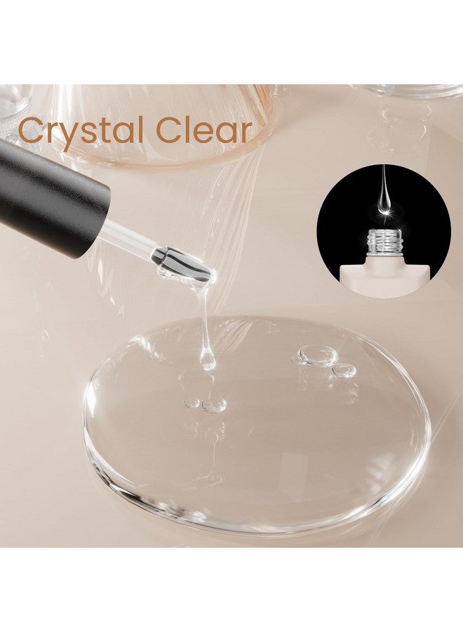 Clear Blooming Gel 15Ml Soak Off Nail Lamp Gel Nail Polish Glossy Finish Long Lasting For Home Nail Diy Manicure 0.5 Oz