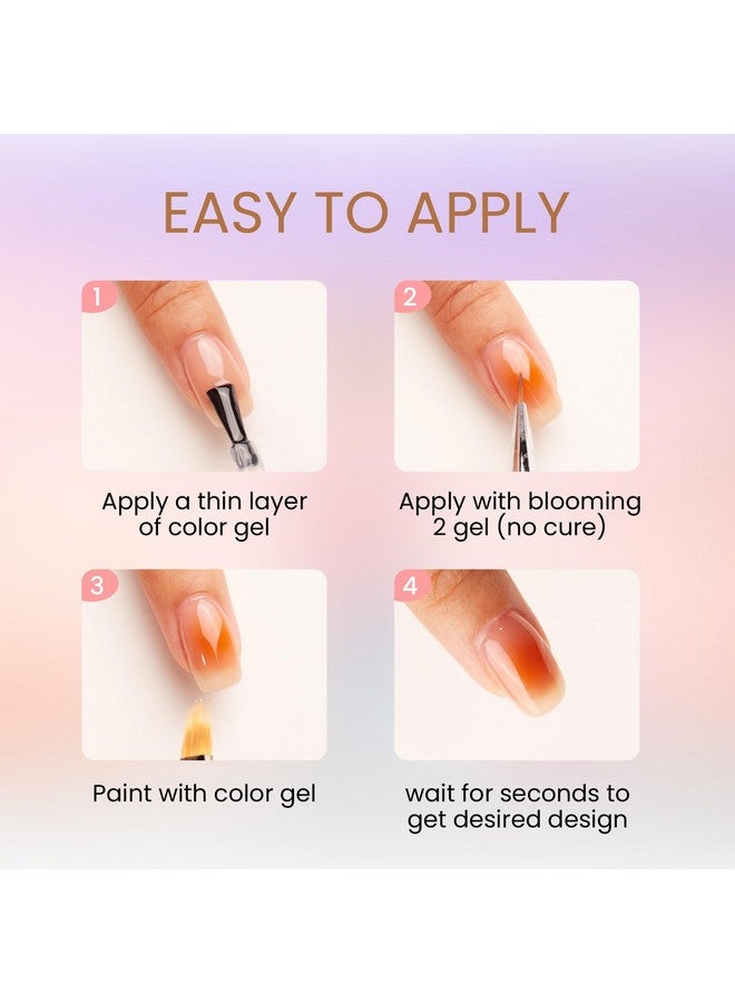 Clear Blooming Gel 15Ml Soak Off Nail Lamp Gel Nail Polish Glossy Finish Long Lasting For Home Nail Diy Manicure 0.5 Oz