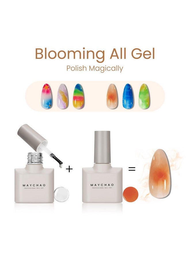Clear Blooming Gel 15Ml Soak Off Nail Lamp Gel Nail Polish Glossy Finish Long Lasting For Home Nail Diy Manicure 0.5 Oz