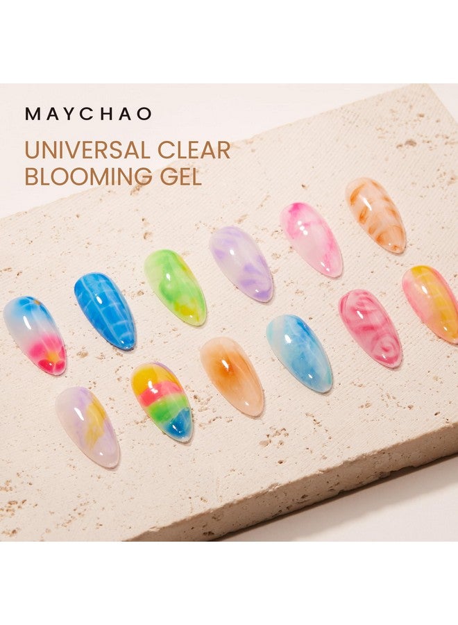 Clear Blooming Gel 15Ml Soak Off Nail Lamp Gel Nail Polish Glossy Finish Long Lasting For Home Nail Diy Manicure 0.5 Oz