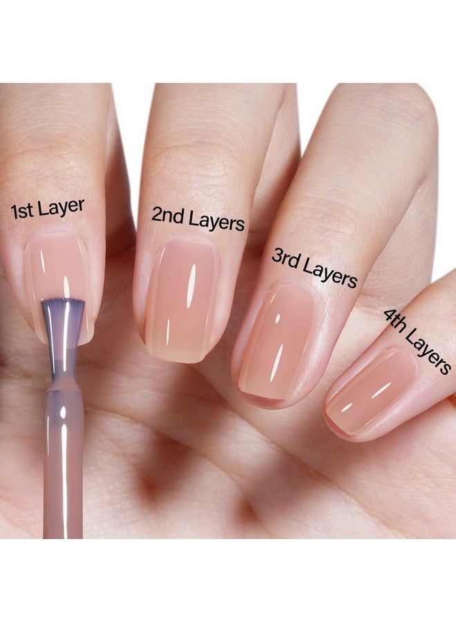Jelly Nude Gel Polish Dark Nude Gel Nail Polish Natural Translucent Nail Polish Soak Off U V Neutral Color Sheer Base Nail Gel Polish For Nail Art Diy French Manicure At Home 0.51 Fl Oz /Gb55
