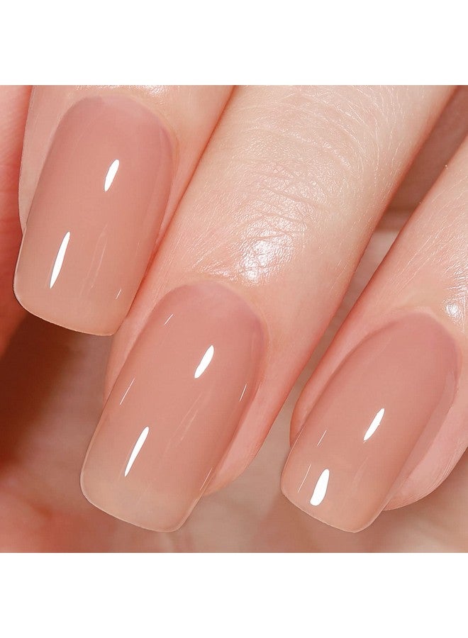 Jelly Nude Gel Polish Dark Nude Gel Nail Polish Natural Translucent Nail Polish Soak Off U V Neutral Color Sheer Base Nail Gel Polish For Nail Art Diy French Manicure At Home 0.51 Fl Oz /Gb55