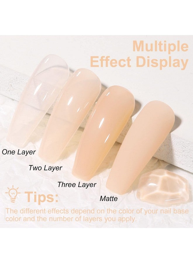 Jelly Gel Nail Polish Neutral Gel Polish Nude Translucent Soak Off U V Gel Polish Neutral Color Nail Gel Polish For Nail Art Manicure Diy At Home 0.51 Fl Oz /Gb53