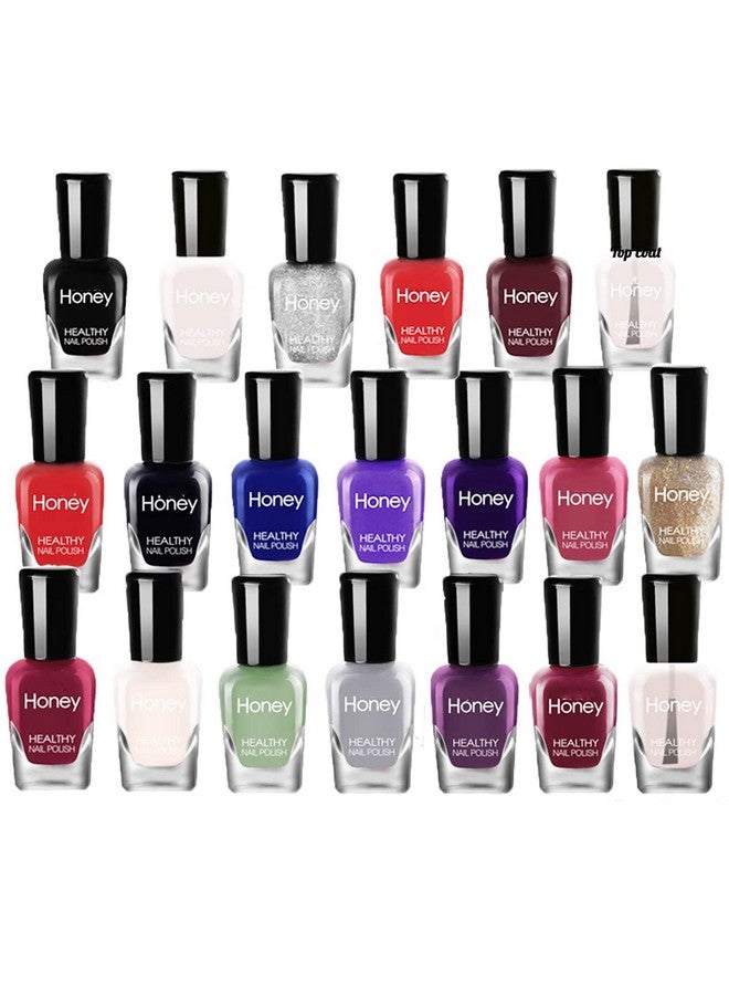 Non Toxic Nail Polish Set Easy Peel Off And Fast Dry Nail Polish Set For Pack Eco Friendly And Organic Water Based Nail Polish For Womenteens(20 Bottles)