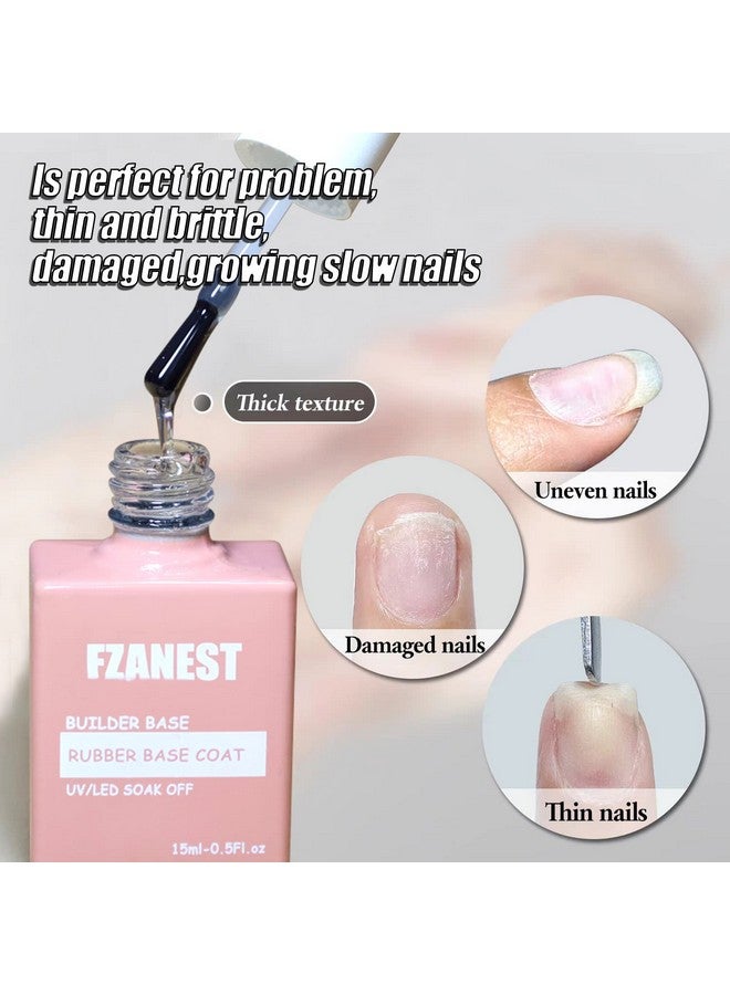Clear Rubber Base Gel And Diamond Top Coat Set5 In 1 Builder Base Gel For Nails Ultra Shine No Wipe Top Coat Gel Nail Polish Kitlong Lasting Base Structure Strengthener Gel