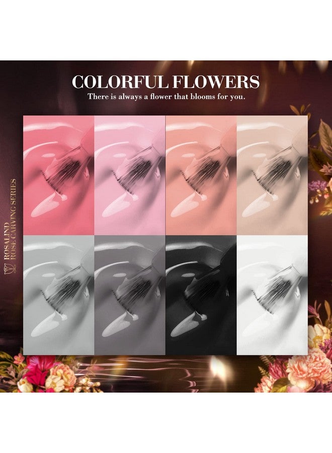 White Black Gel Nail Polish Set With Nude Pink Colors Soak Off Skin Tones Gel Nail Polish For All Season Neutral Gel Nail Polish For Women 8Pcs