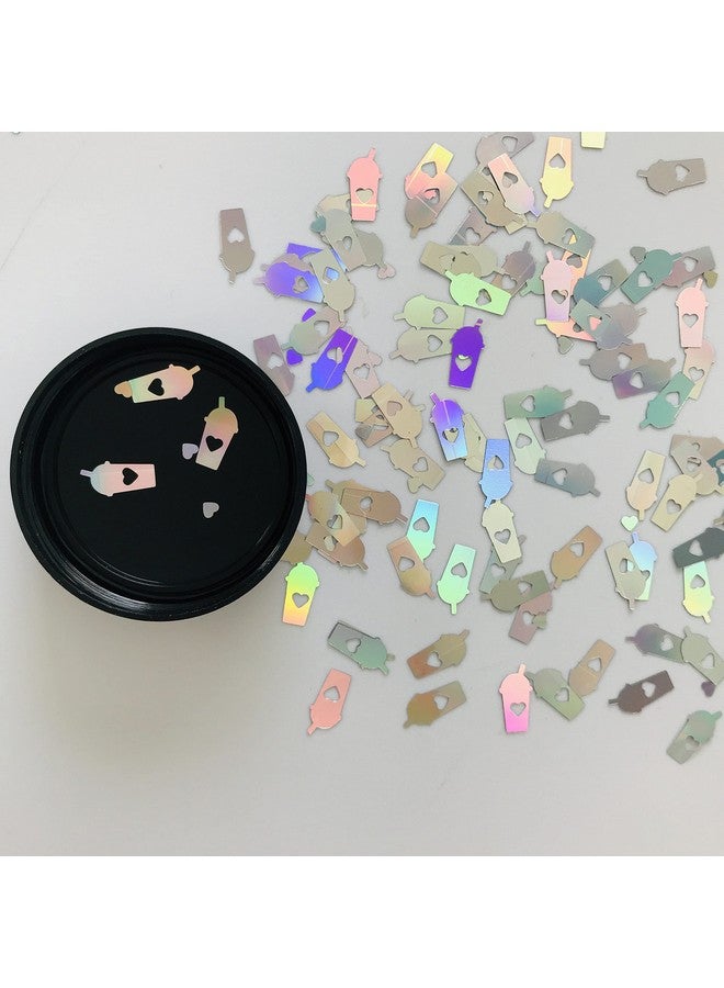 12 Colors Set Coffee Cup Shape Sequins Holographic Glitter Festival Rave Beauty Makeup Face Body Nail Art Decoration 12C