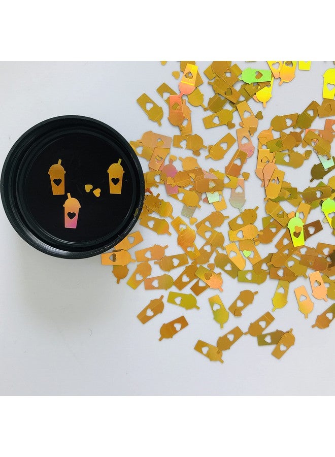 12 Colors Set Coffee Cup Shape Sequins Holographic Glitter Festival Rave Beauty Makeup Face Body Nail Art Decoration 12C