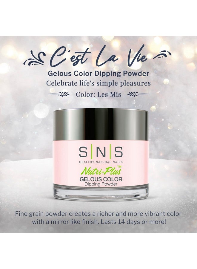 Sns Nail Dip Powder Gelous Color Dipping Powder Les Mis (White Natural Nudes/Pastel Cream) Longlasting Dip Nail Color Lasts 14 Days Lowodor & No Uv Lamp Required 1 Oz