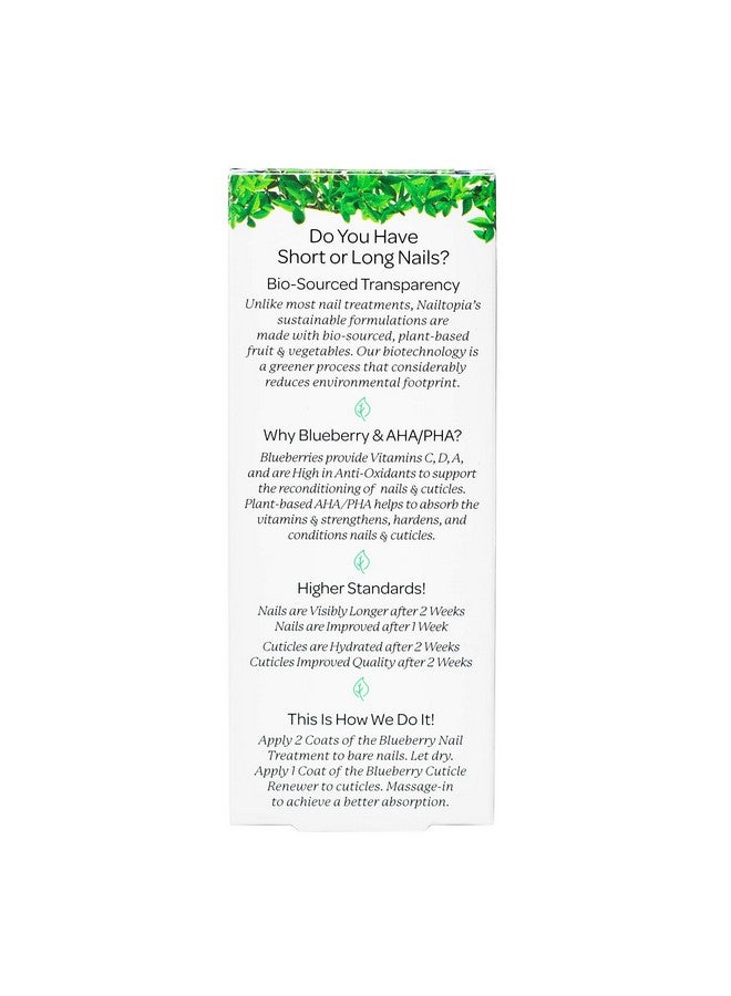 Nails Are Long Kit Supports Short/Long Nails & Dehydrated Cuticles Plantbased Non Toxic Biosourced Hardening & Conditioning Superfood Treatment Blueberry Extract (Clear) 2 Pc