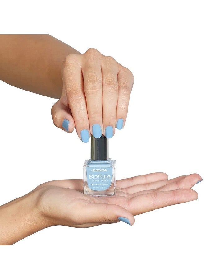 Biopure All Natural Nail Polish Vegan Biosourced Ingredients 21Free (Sky)