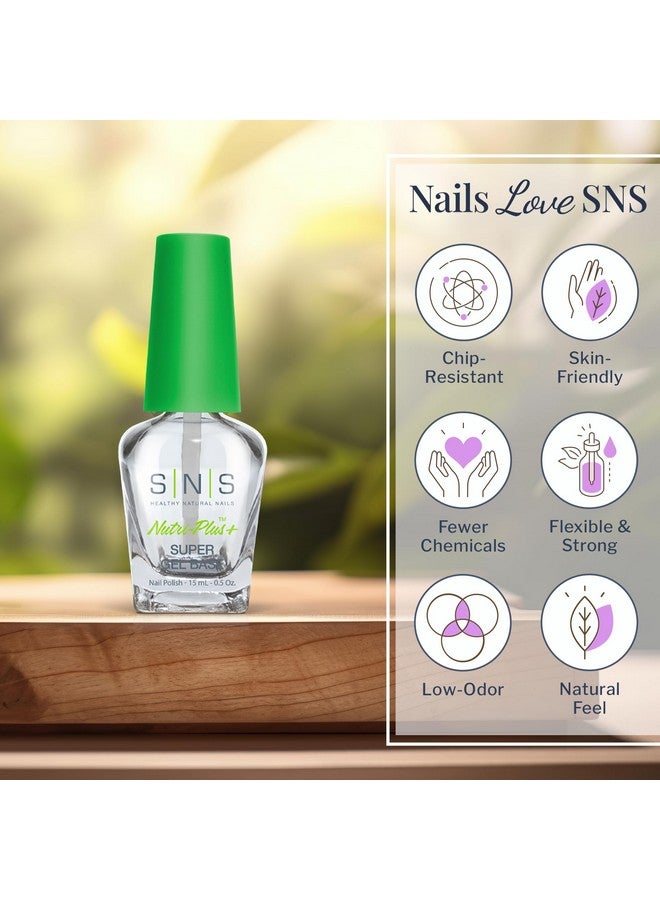 Sns Base Coat Nail Polish For Nail Dip Powder Gel Base Refill Longlasting & Fastdrying Nail Strengtheners Gel Base Lowodor & No Uv Lamp Required 2 Fl. Oz.