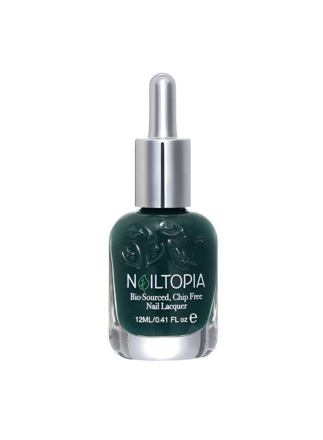 Plantbased Chip Free Nail Lacquer Non Toxic Biosourced Longlasting Strengthening Polish Forest Hills (Emerald Green) 0.41Oz