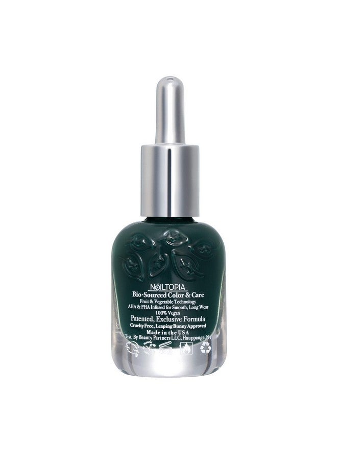 Plantbased Chip Free Nail Lacquer Non Toxic Biosourced Longlasting Strengthening Polish Forest Hills (Emerald Green) 0.41Oz