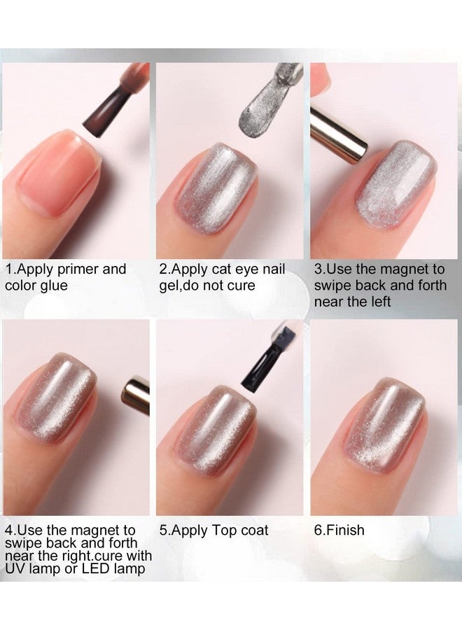 طلاء أظافر جل عين القطة 9D واسع، طلاء أظافر جل سحري بتأثير المجرة، 15 مل طلاء جل شفق فوق بنفسجي (فضي)