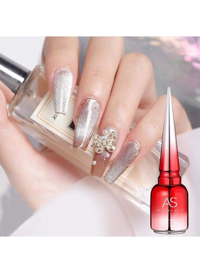 طلاء أظافر جل عين القطة 9D واسع، طلاء أظافر جل سحري بتأثير المجرة، 15 مل طلاء جل شفق فوق بنفسجي (فضي)